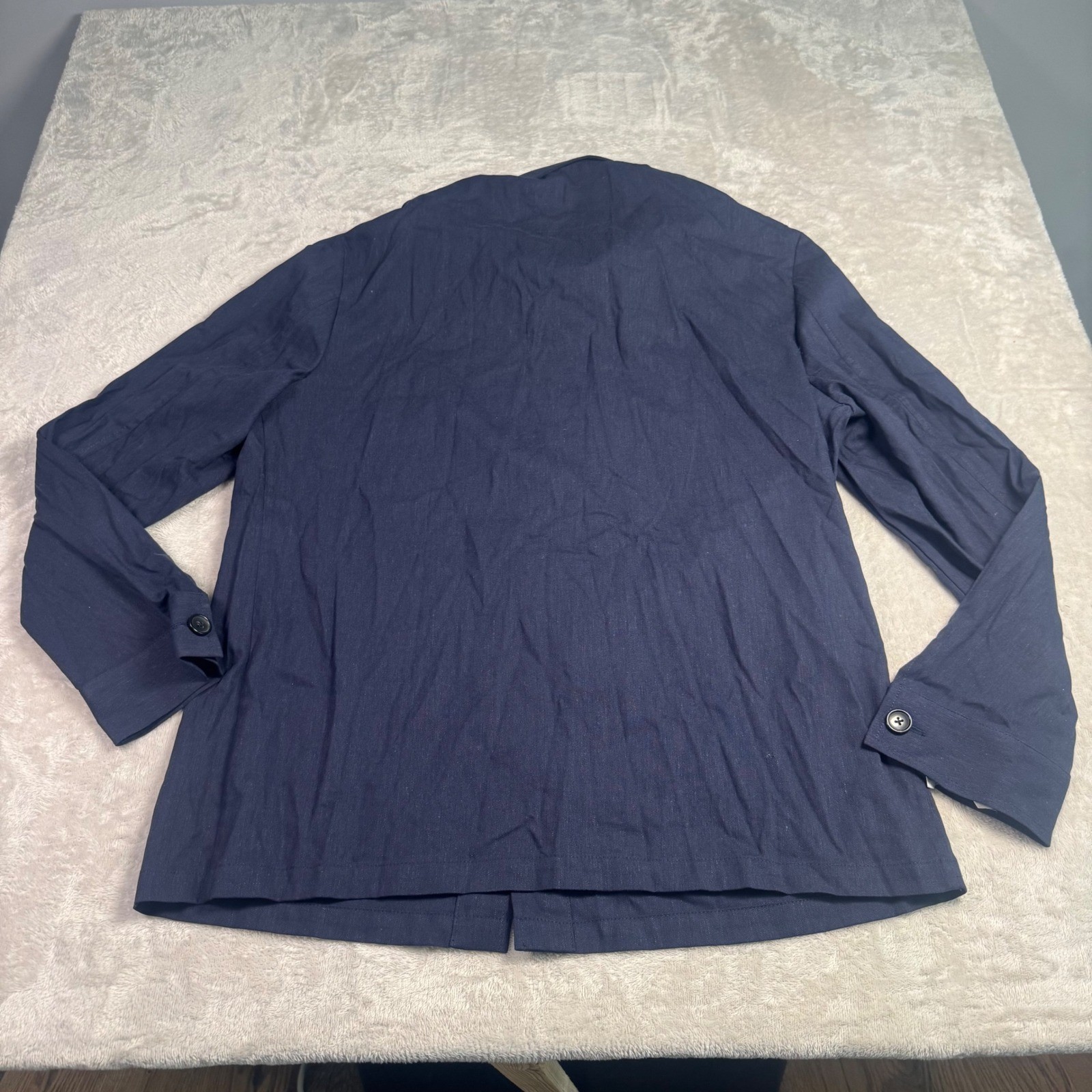 NWT Collars & Co The Maverick Blazer Linen Blend Button Front Jacket XXL Navy