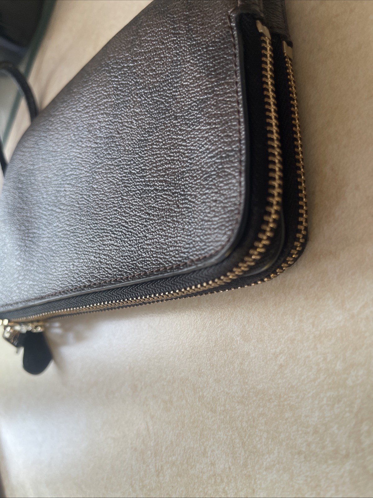 Coach Signature Double Zippered Wristlet