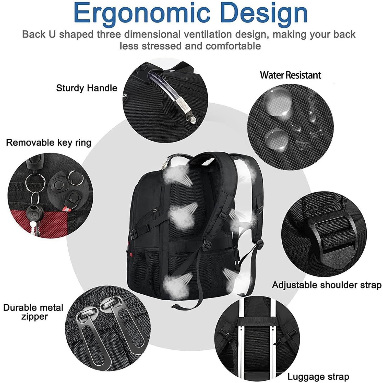 Z-MGKISS 52L Extra Large Travel Backpack for Men&Women, Fit 17.3″ Laptops