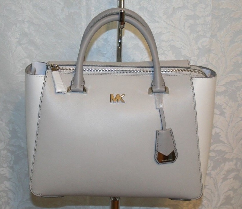 MICHAEL KORS NOLITA MEDIUM SATCHEL ALU/OPT/PGRY LEATHER 30S8SY5S6T