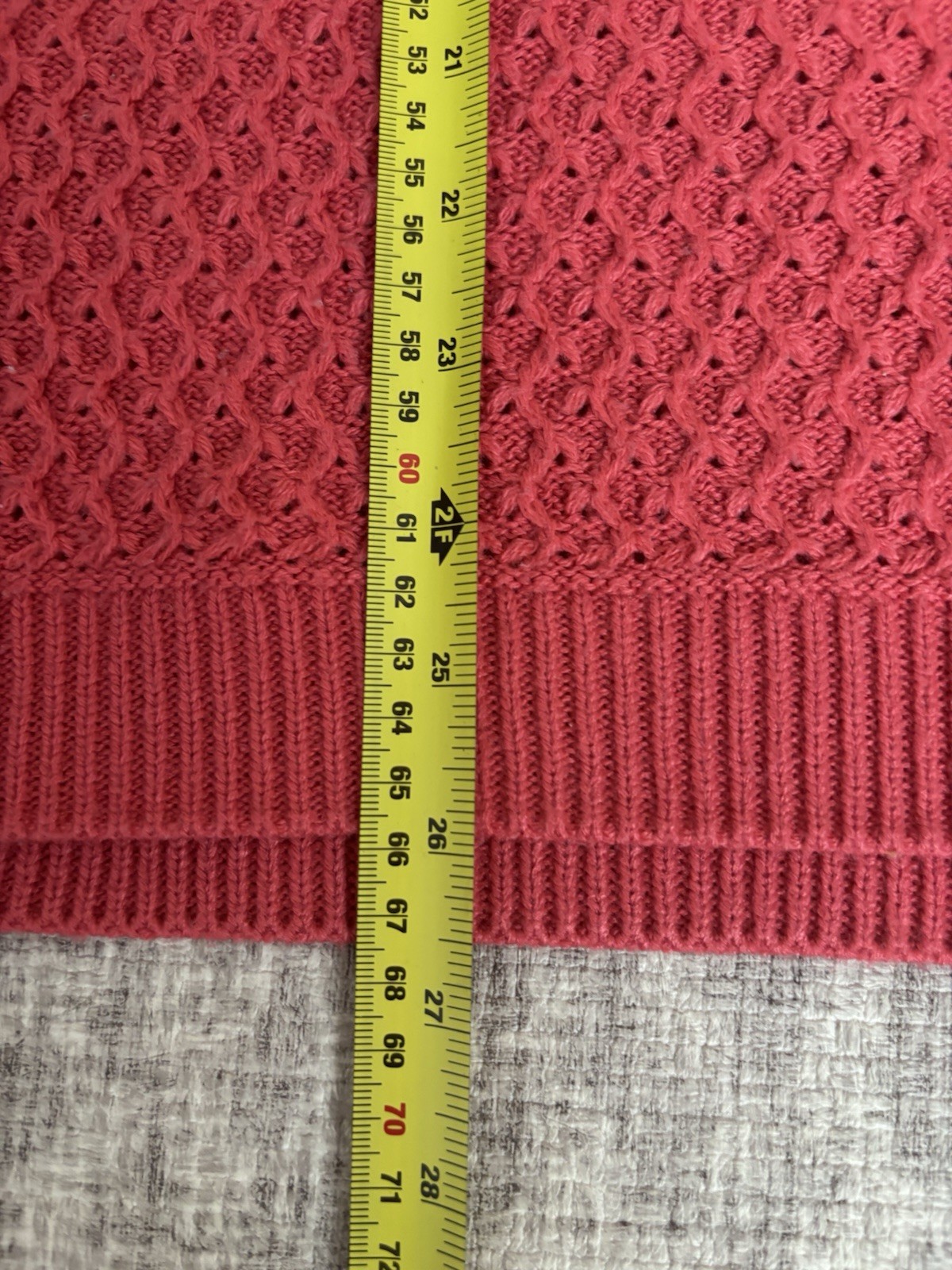 Isle Essentials Cable Knit Sweater With Shirt Collar (Coral/Salmon Pink) L 18-20