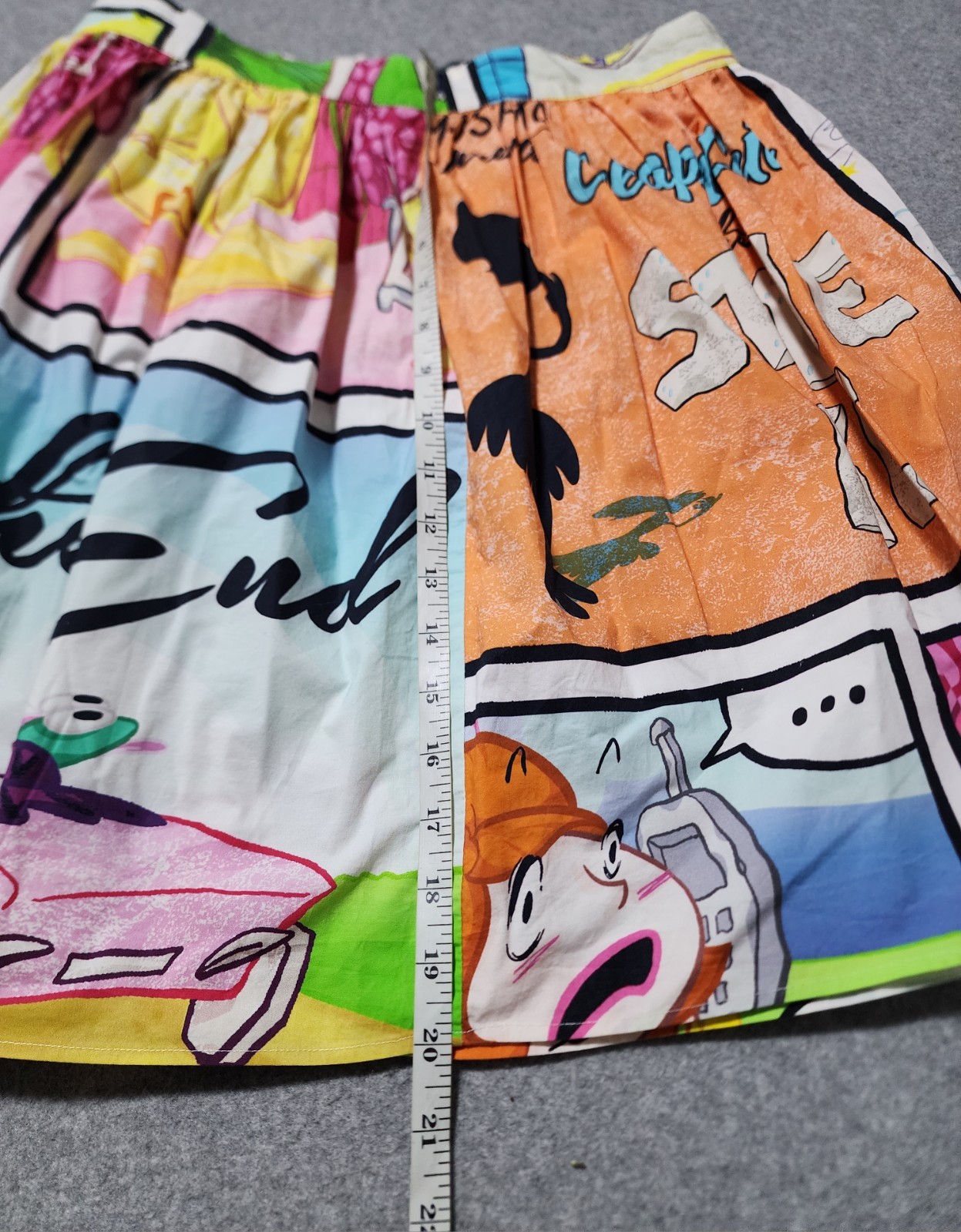 Moschino Cheap and Chic Multicolour Comic Print stone age skirt size M