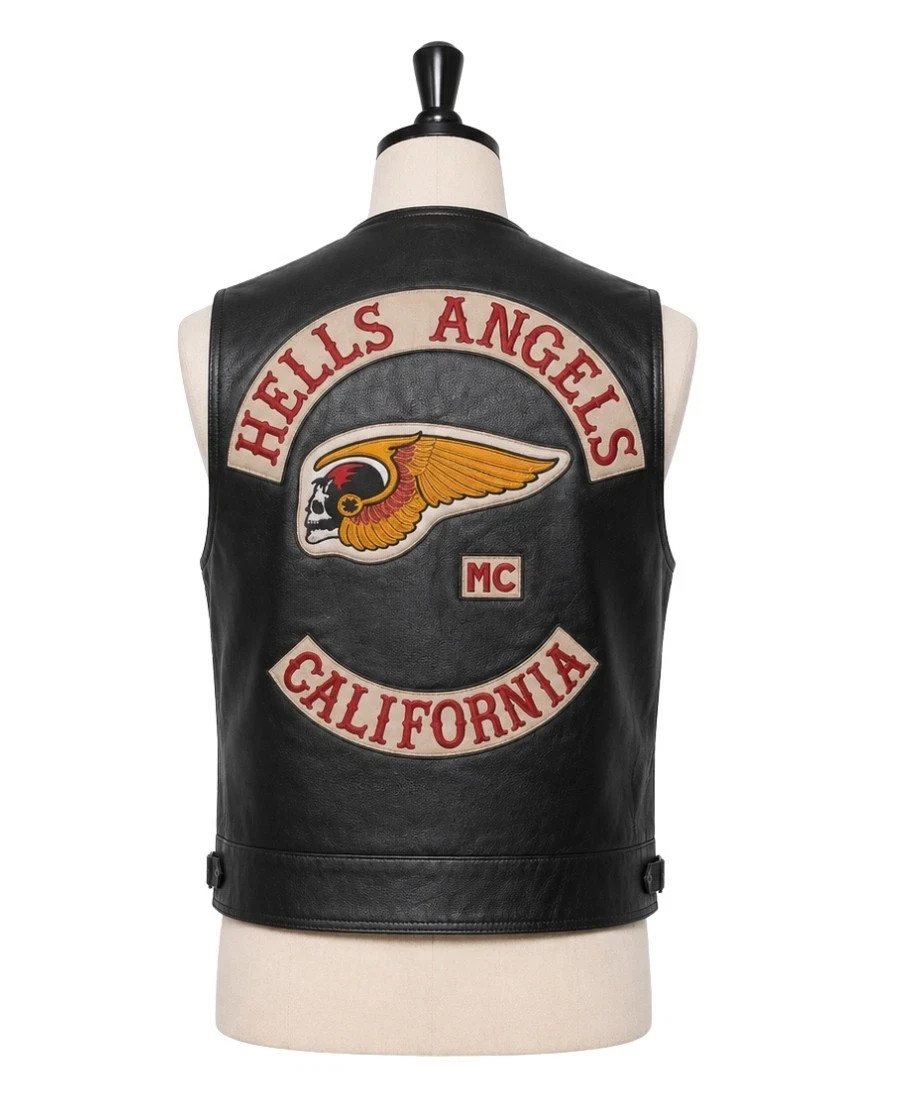 MC Inspired Black Leather Vest | California Riders Biker Vest