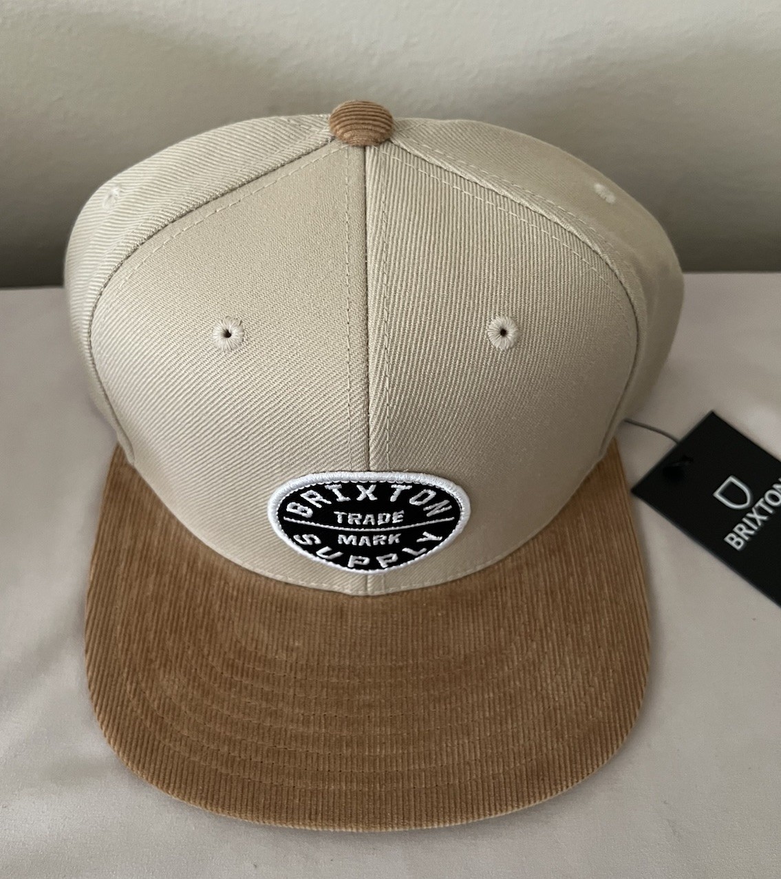BNWT Brixton Oath III Snapback Hat Sandlight/Brown Corduroy Adult Unisex 10777