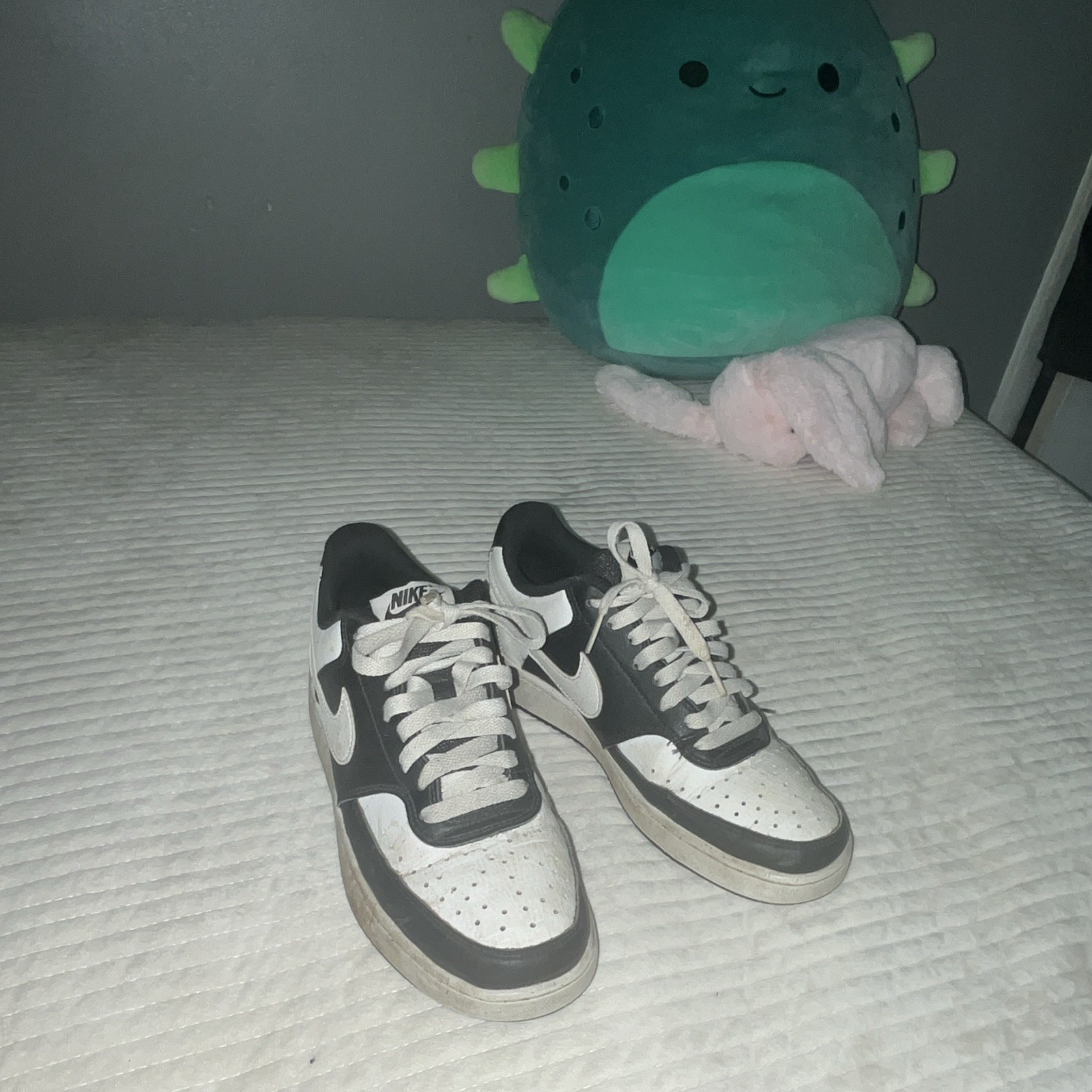 Nike Court Vision Next Nature Low-Top Lace-Up Leather Sneakers Black/White