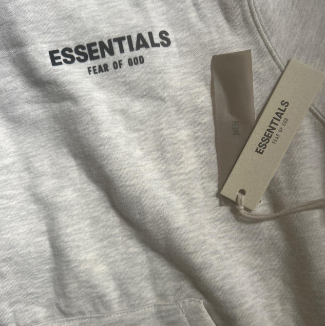 Fear Of God Essentials Light Oatmeal Hoodie Size Medium Brand New Authenticated.