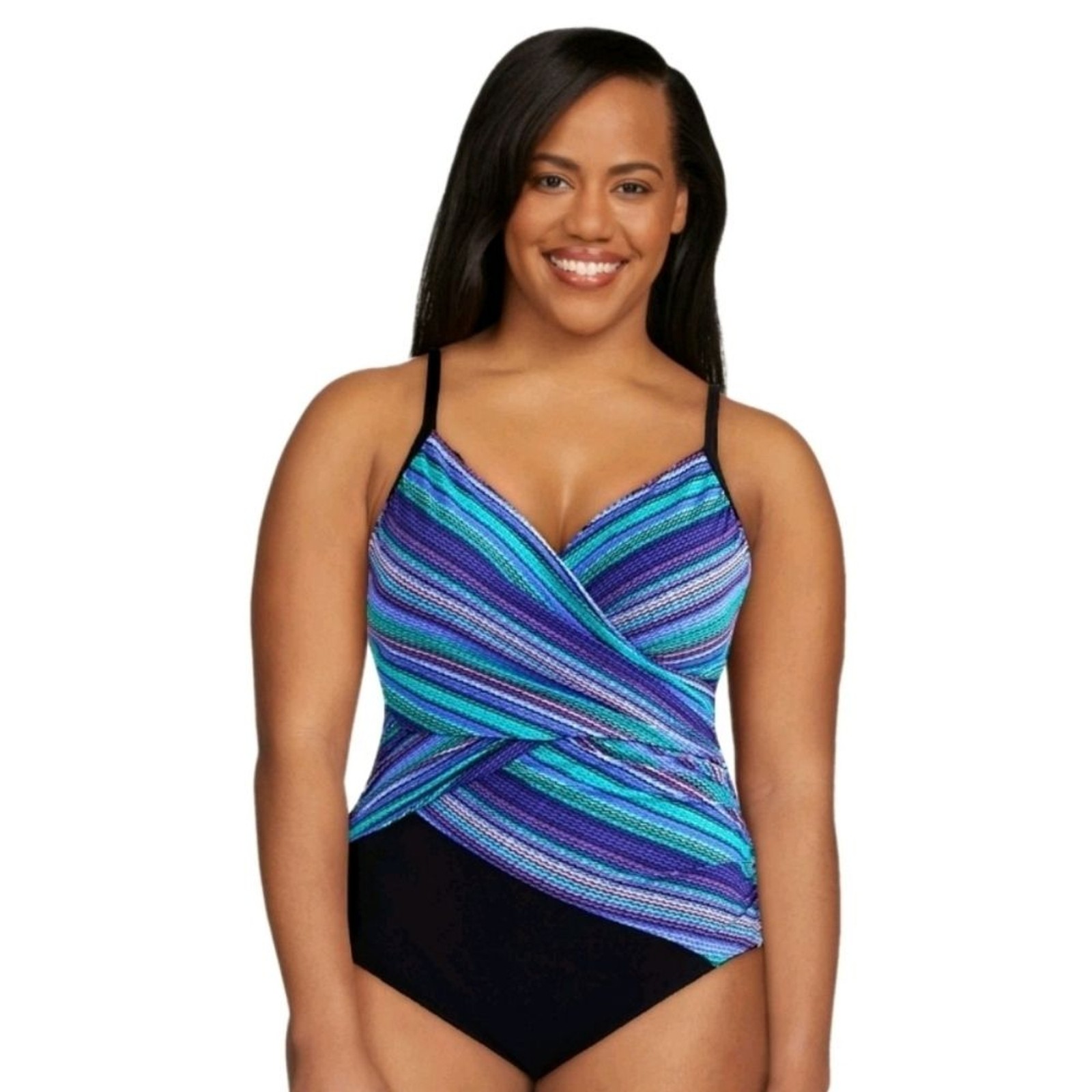 Embrace Your Curves Miracle Brands Women’s XL Makenna One Piece Swimsuit NWT