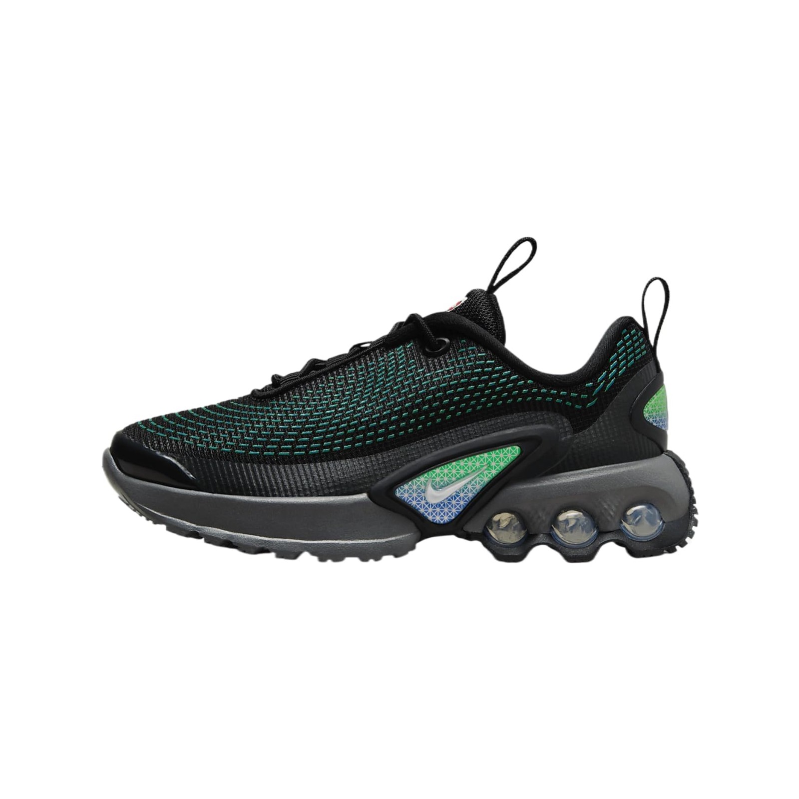 Nike Little Kids’ Air Max DN Shoes – Black/Hyper Cobalt/Rage Green/White