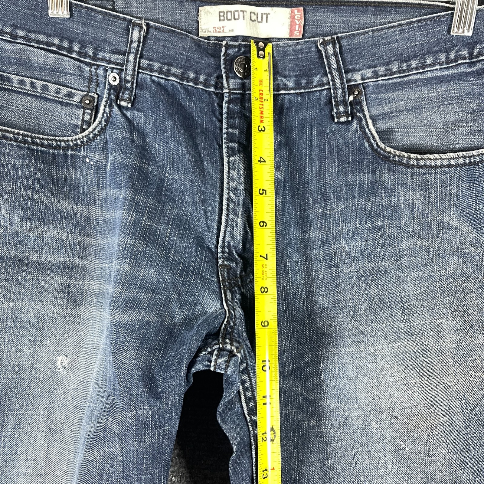 Levis 527 Bootcut Mens 34×34 Blue Jeans Distressed Vintage Y2K Grunge Western