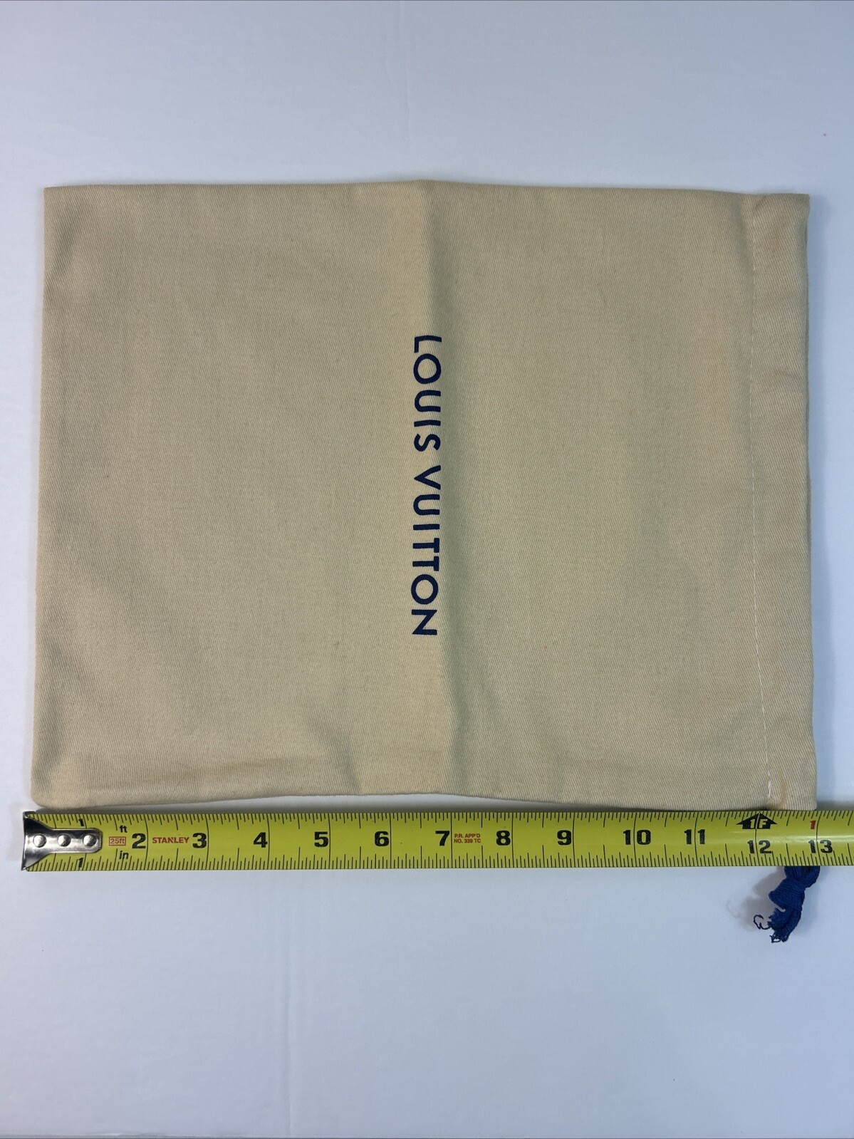 Louis Vuitton Logo Drawstring Dust Bag Only 13X9 inch