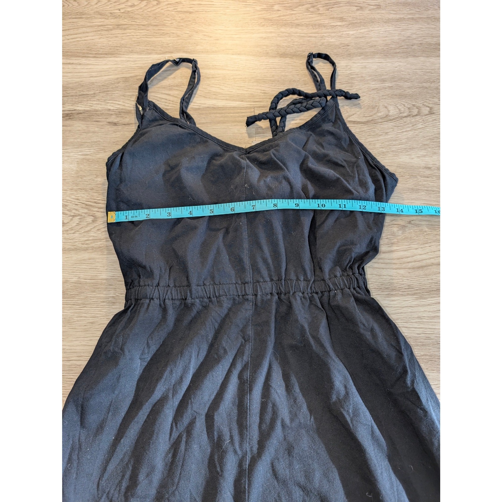 Bobi Los Angeles Black Sundress Womens Medium M Strappy Braided Knit Tank Dress