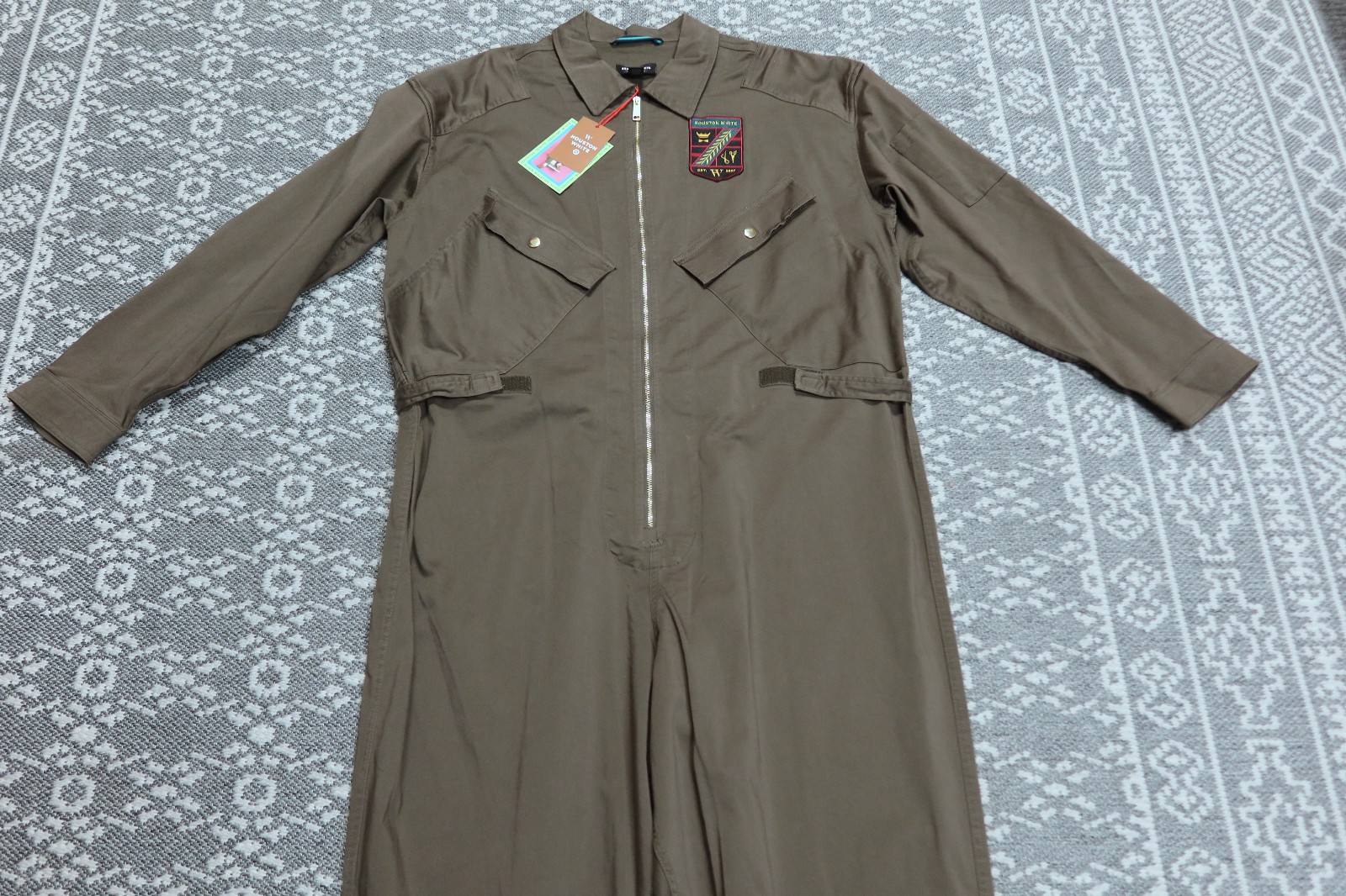 New Houston White Adult Flight Jumpsuit – LARGE – Green
