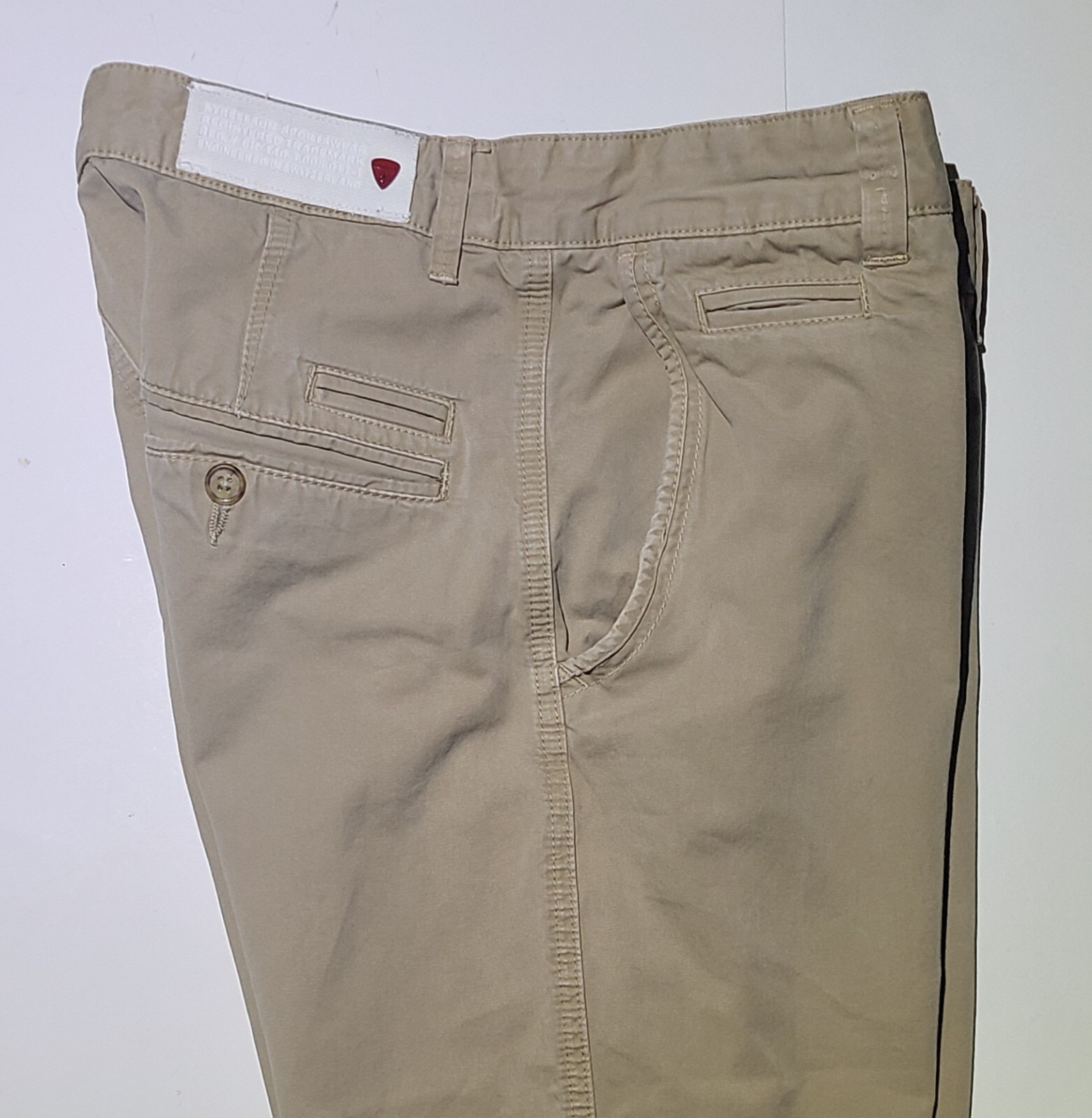 Strellson Khaki Pants Mens 34X31 Khaki Straight Fit Chino Slash Pockets