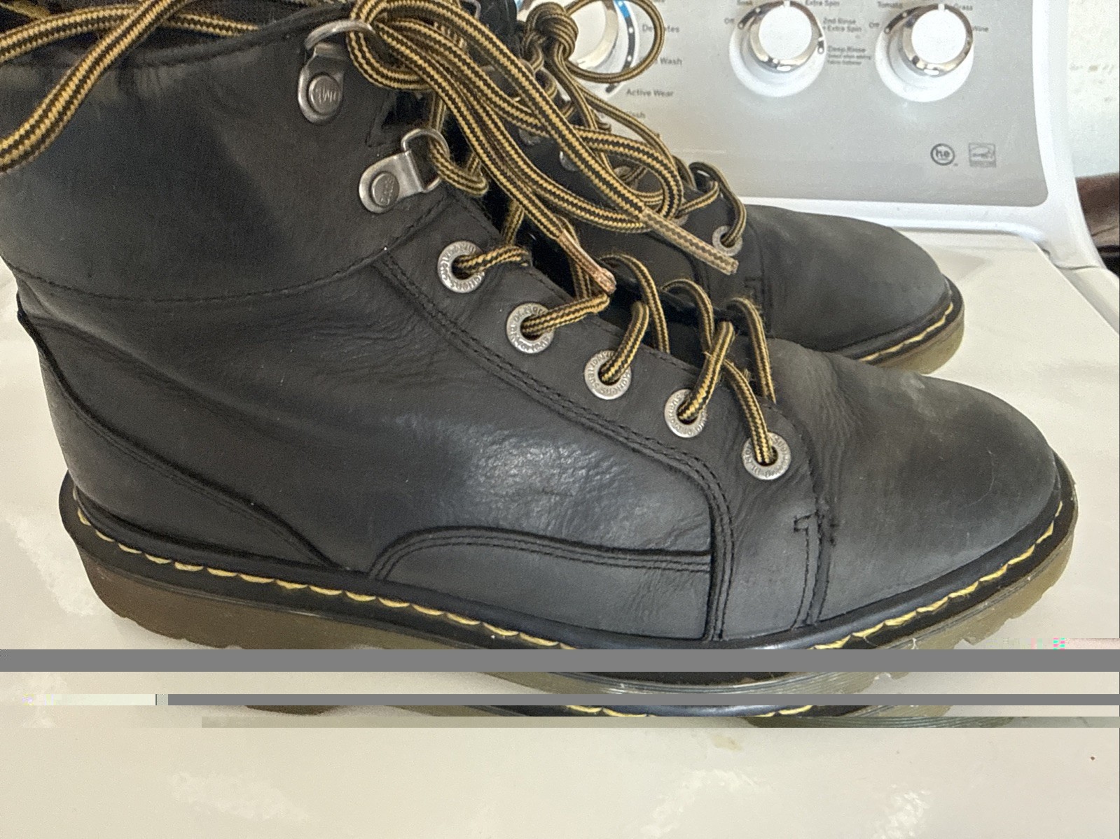 Dr Martens Made In England Black Leather Boot Mens US 10 UK 9