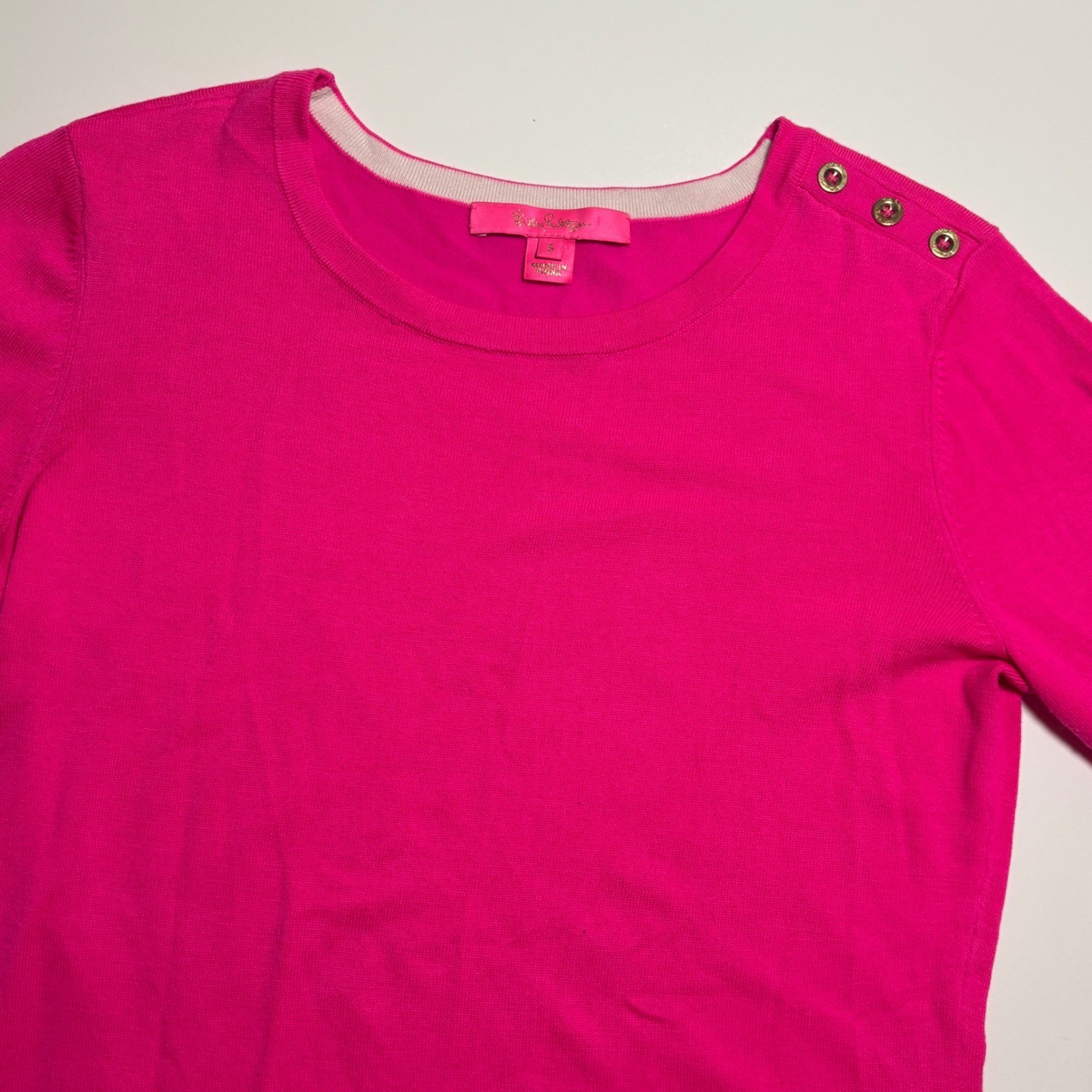 Lilly Pulitzer Callee Bell Sleeve Sweater Woman’s Small Hot Pink Preppy