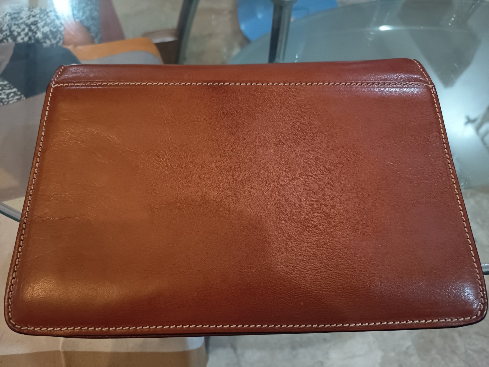Bally Vintage Executive Foldover Organizer Brown Leather Clutch Bag (Unisex)