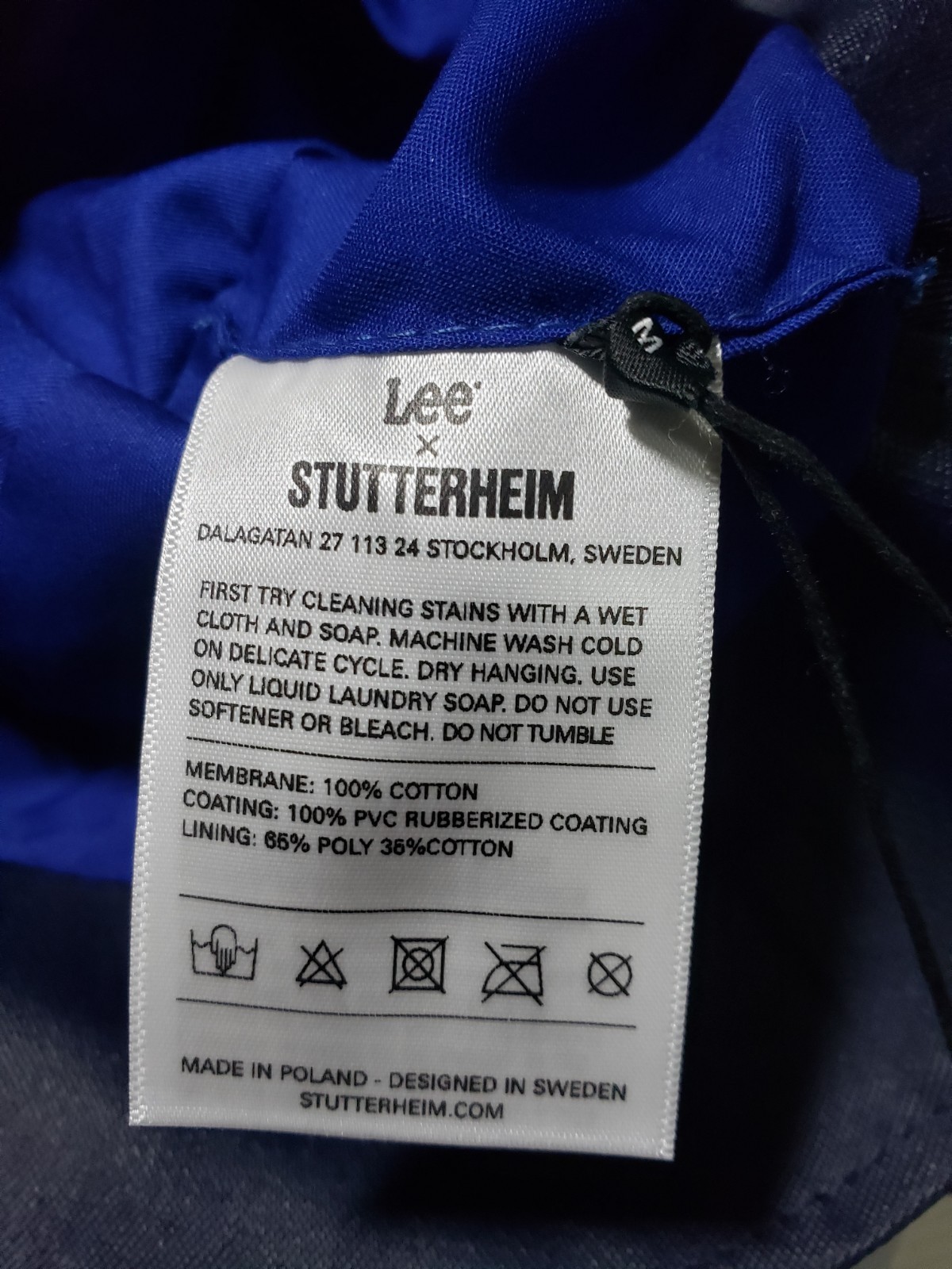 Lee x Stutterheim Rain Bucket Hat Medium Aviator Navy Blue Rubberized Waterproof