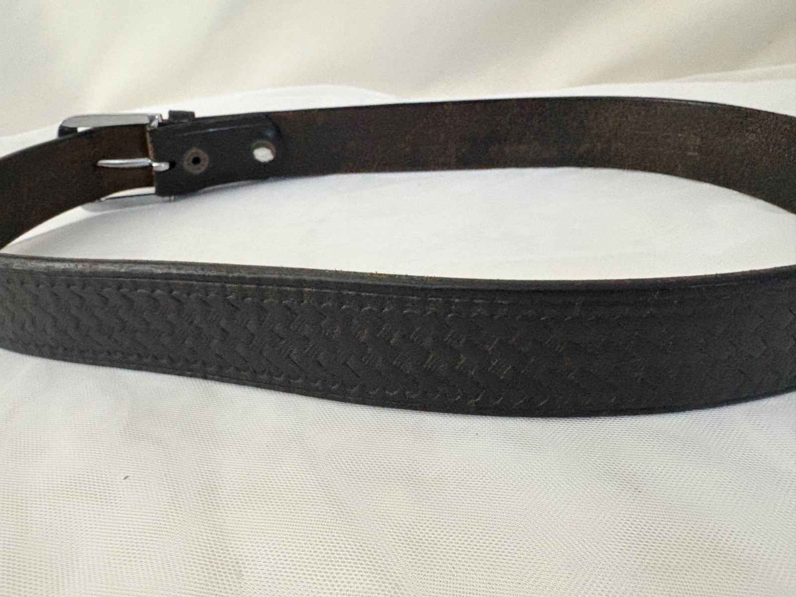 Dutyman Belt Woven Leather Black 1-3/8” Wide Fits to 37″