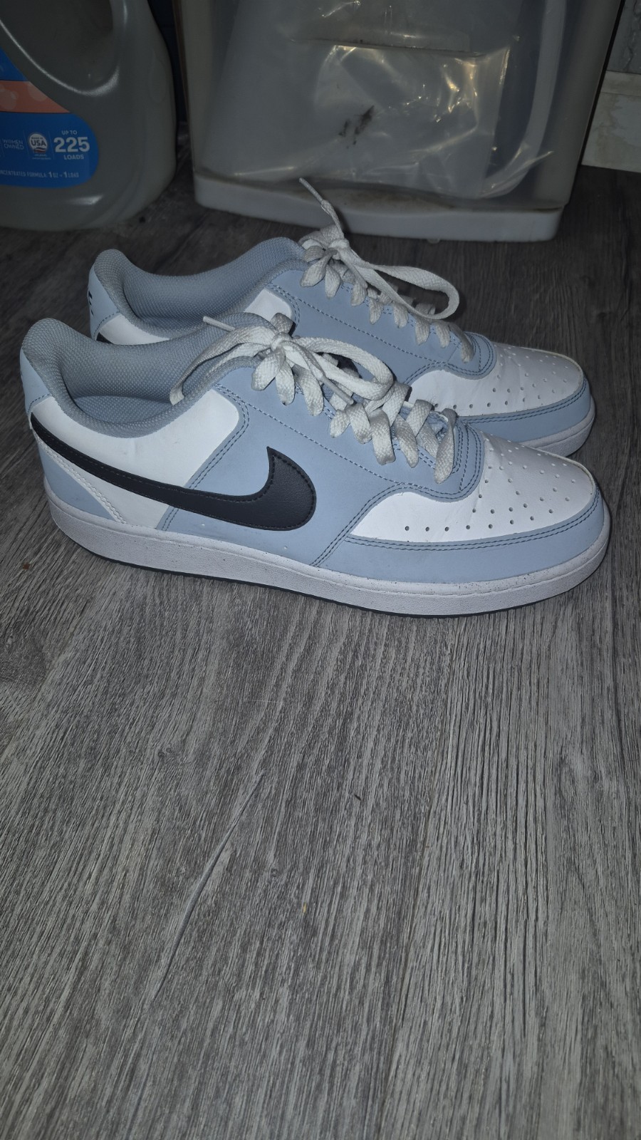 Nike Court Vision Low Size 10.5 University Blue/white Mens Worn Once