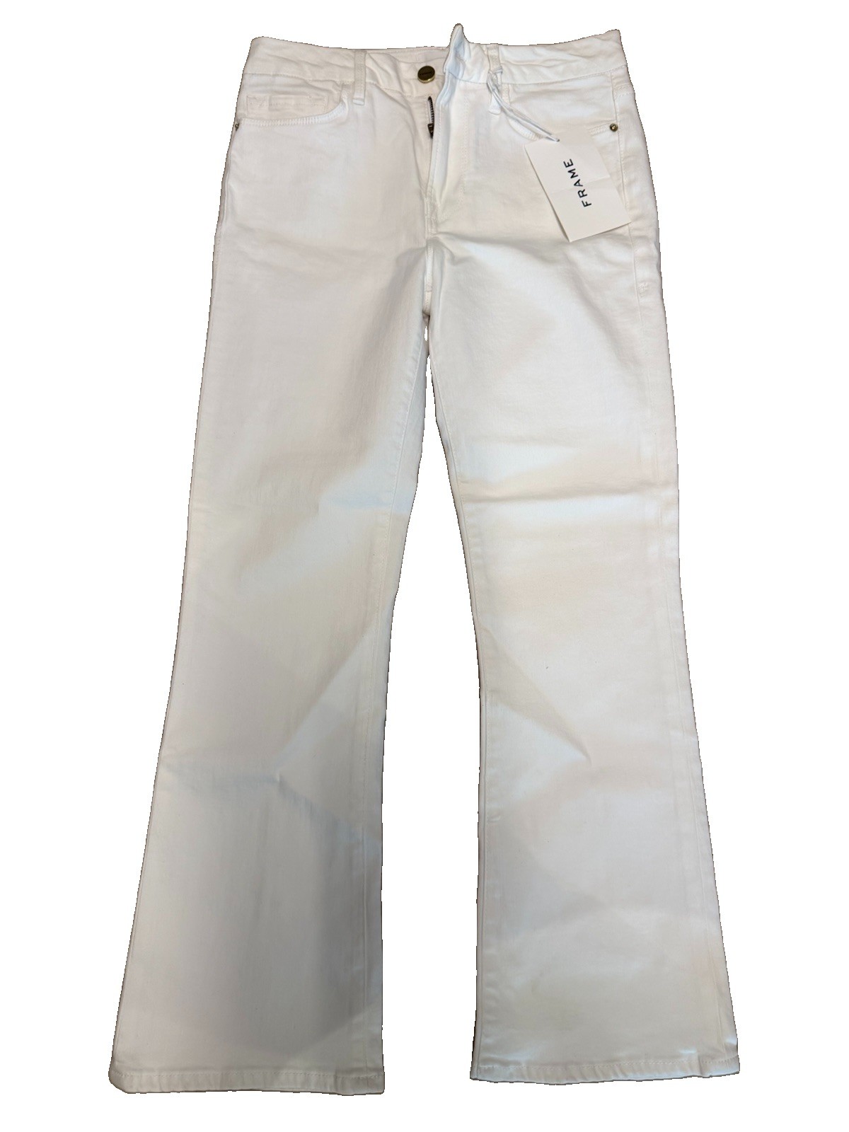 Frame Le Crop Mini Boot Jeans Size 27 White Blanc NWT Mid-Rise Boot Cut Womens