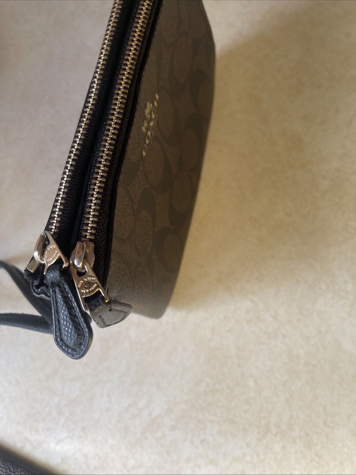 Coach Signature Double Zippered Wristlet