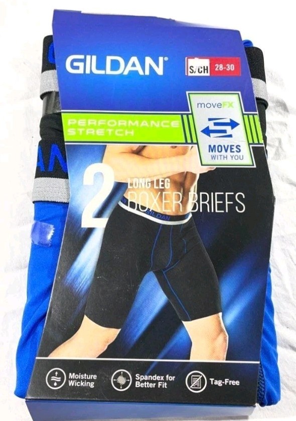 Lot ofGildan Performance S Long Leg Boxer Briefs 3 Packs of 2 6 Total Sz S 28-30