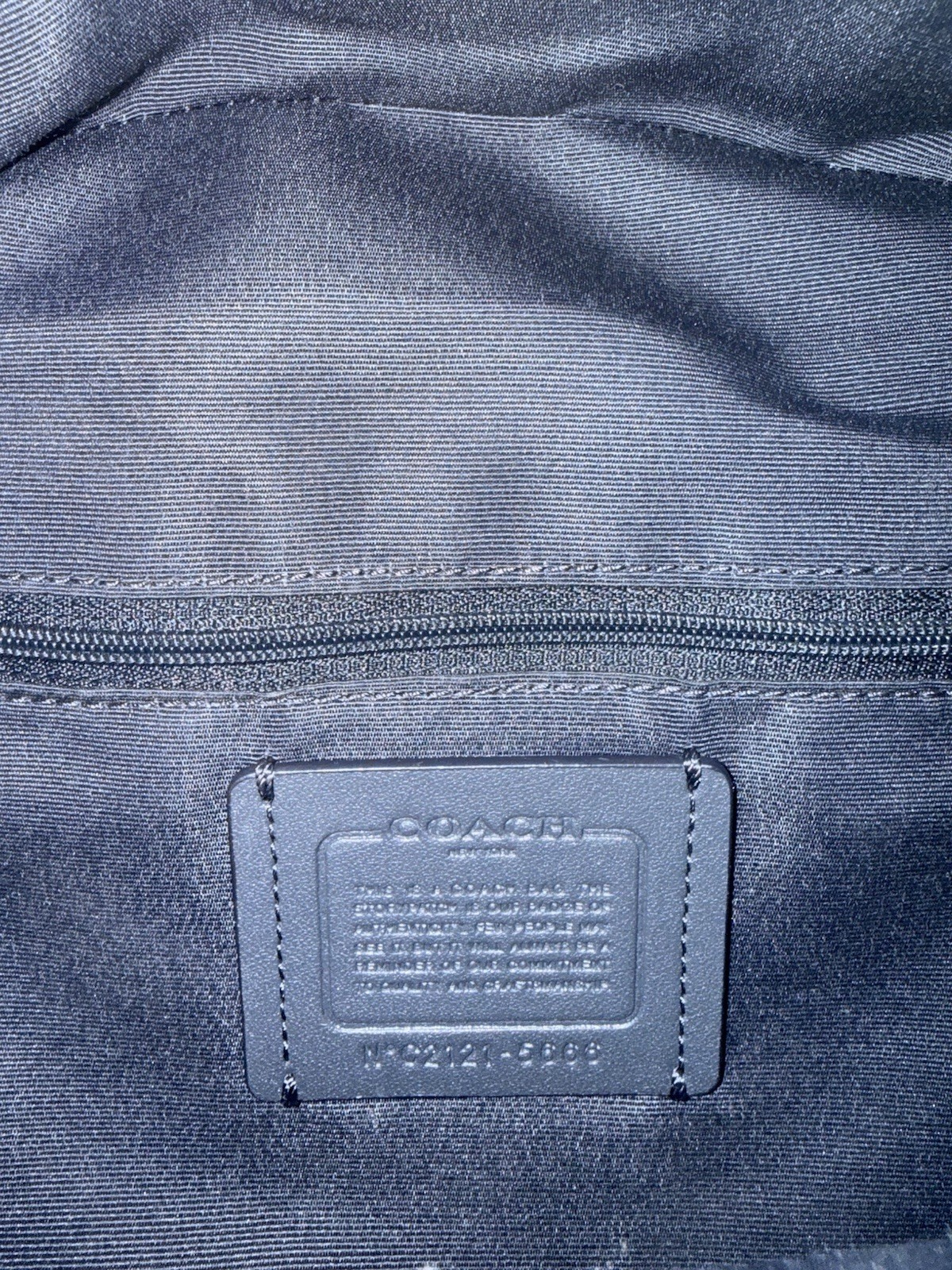 Coach Light Blue Pebbled Backpack Silver Hardware Zip Black Straps Pockets