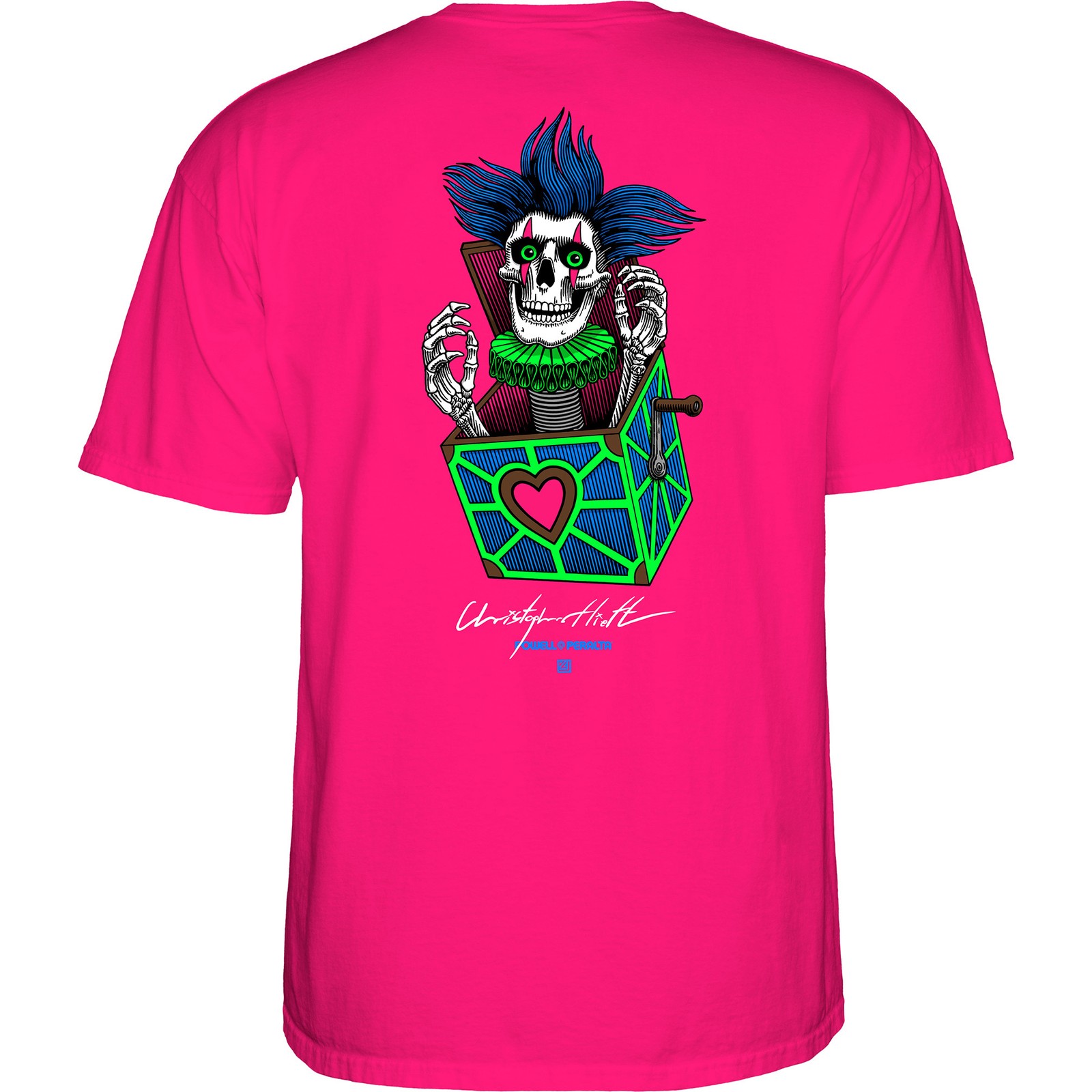 Powell Peralta Skateboard Shirt Chris Hiett Skull Heliconia