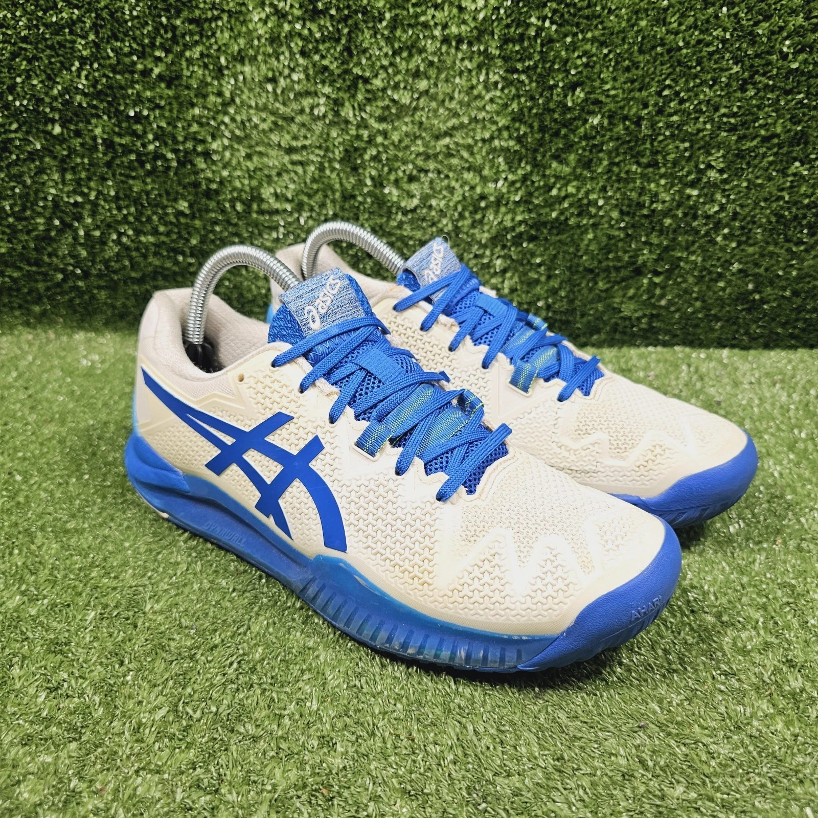 Asics Gel Resolution 8 Tennis Shoes – Men’s Size 7 – White/Tuna Blue