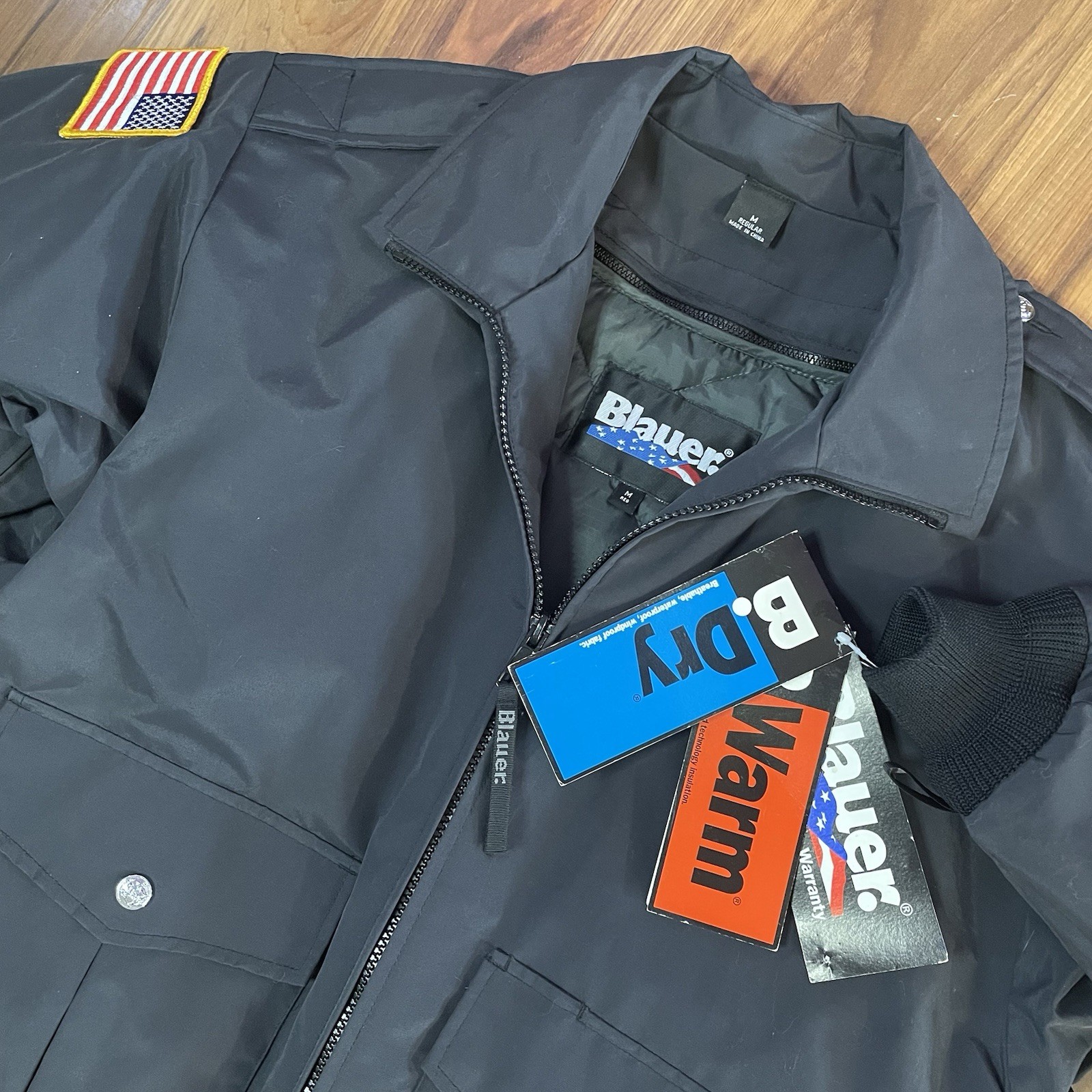 NWT Blauer 6110 B.Dry B.Warm FD Lightweight Nylon Bomber Jacket Men’s M – Black