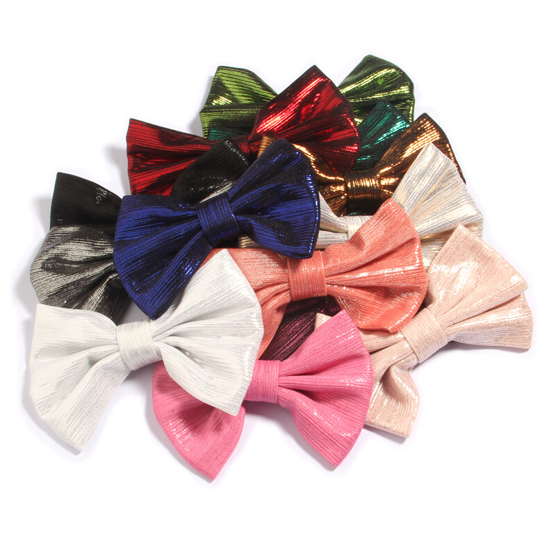 120Pcs 10cm 3.9″ Metallic Hair Bows for Hair Accesorries Boutique Hair Ties