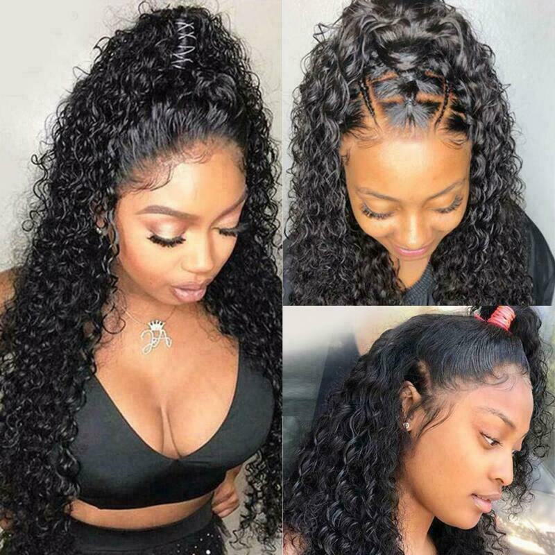USA Human Hair Quality Wigs Womens Brazilian Human Long Curly Wavy Hair Wigs USA