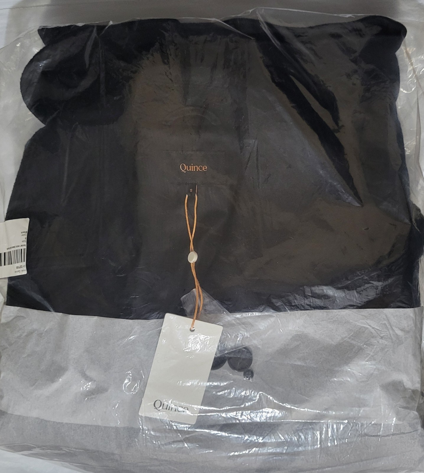 Quince Mens S NWT Italian Wool Blend Peacoat Double Breasted Minimal Solid Black