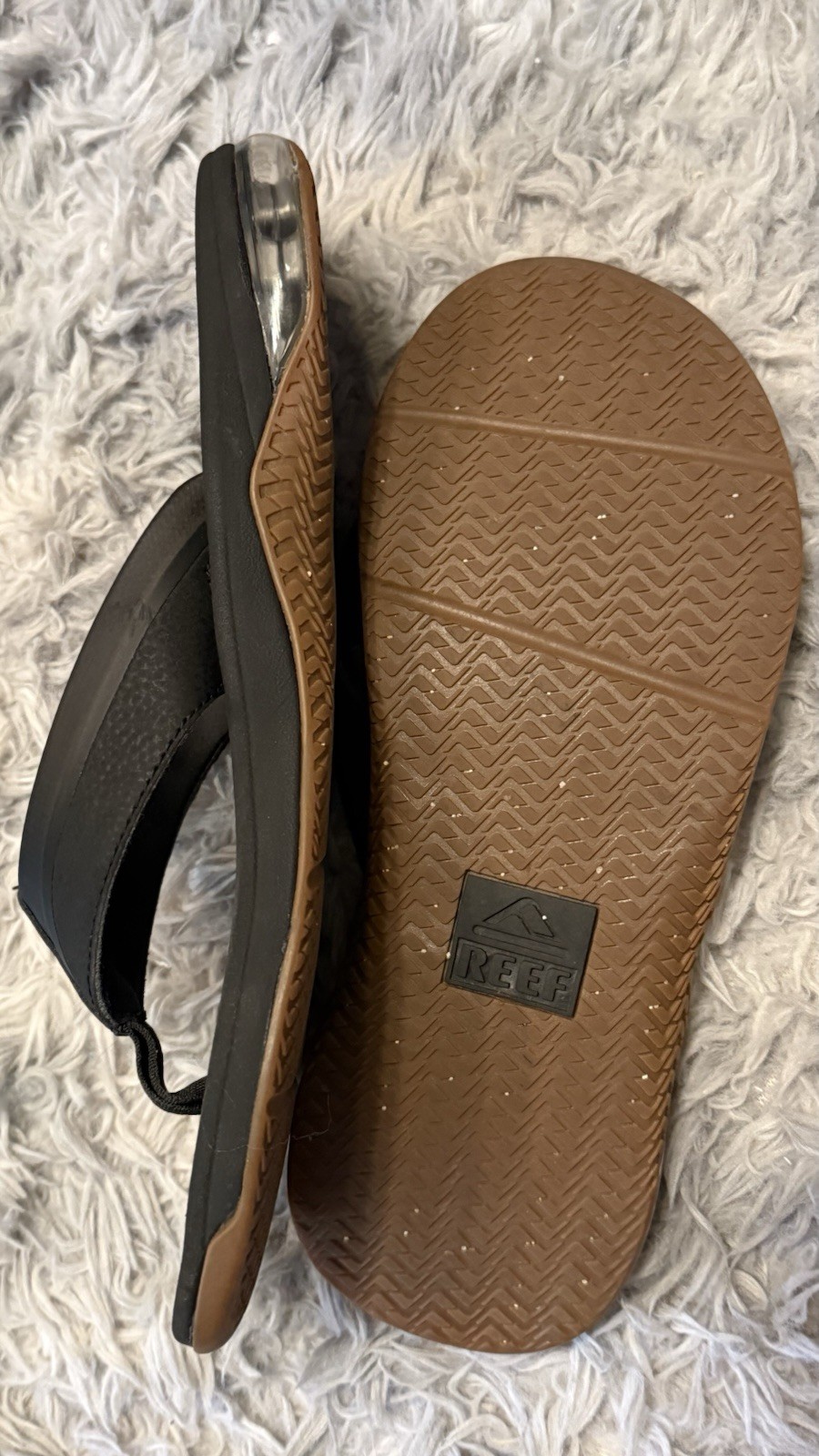 Reef Anchor Men’s Black Flip Flop Sandals Slip On US 11 EU 44