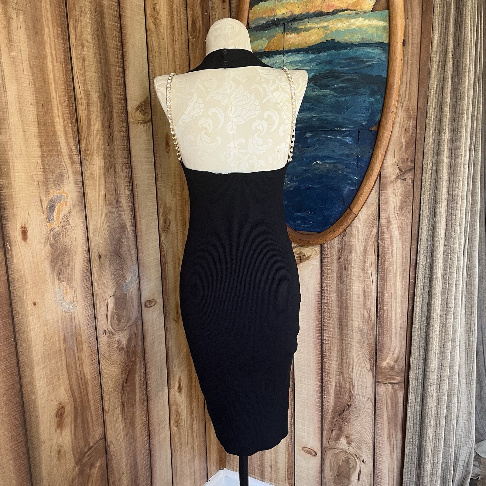💋Versace black Halter dress IT 42 (US m) Pit to pit: 16” Length: 21”