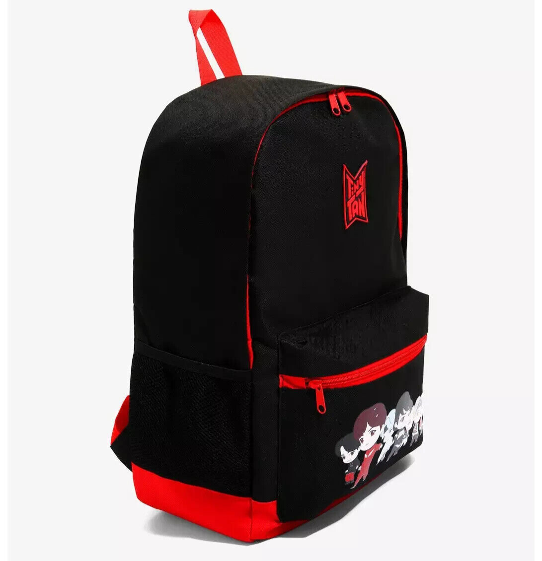 NWT BTS TinyTan Chibi Characters Backpack Black/Red