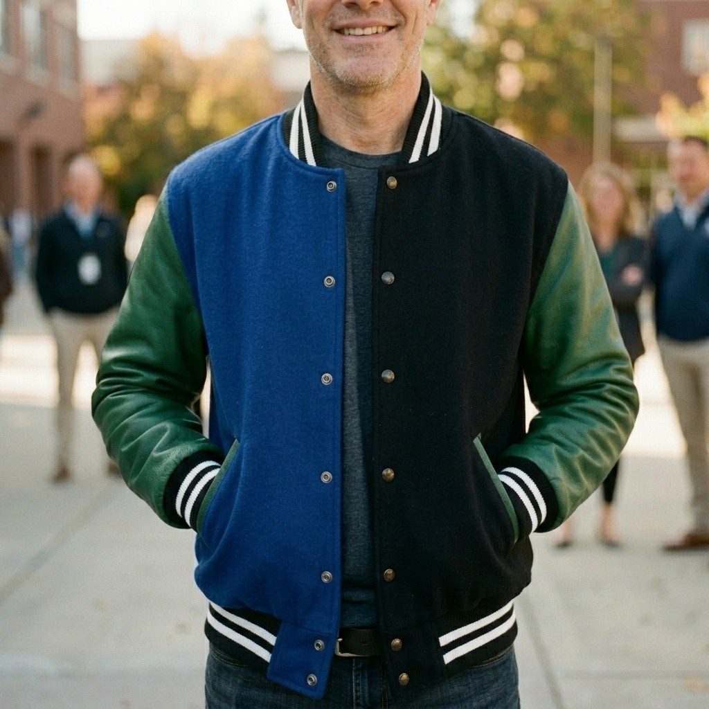Men’s Varsity Letterman Real Leather Bomber Retro baseball College Sports Jacket