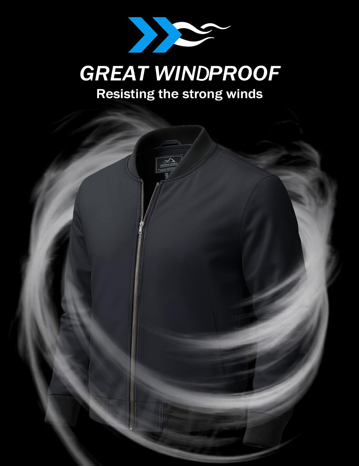 Men’s Spring Fall Thin Bomber Jacket Full-Zip Sportswear Lightweight Casual Coat