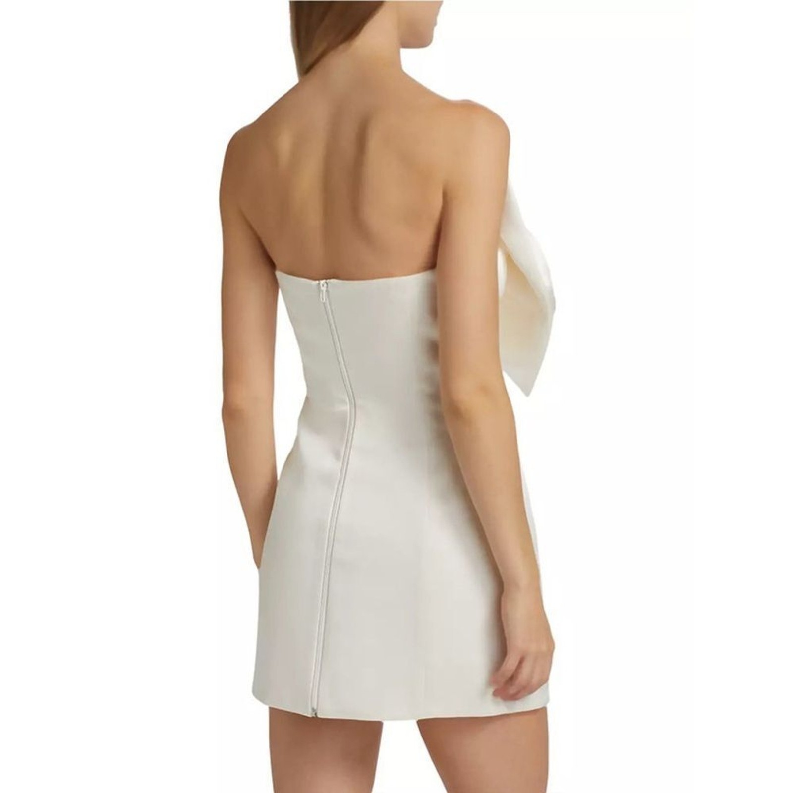 NWOT‎ Bronx and Banco Evie Bow Satin Elegant white Mini bridal Dress, XS