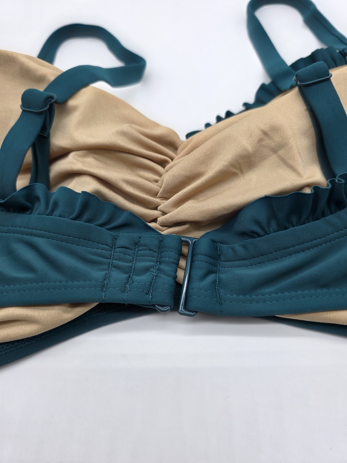 Old Navy Women’s Bikini Swimsuit Top Size 2X Teal Green Ruffle Padded Swim