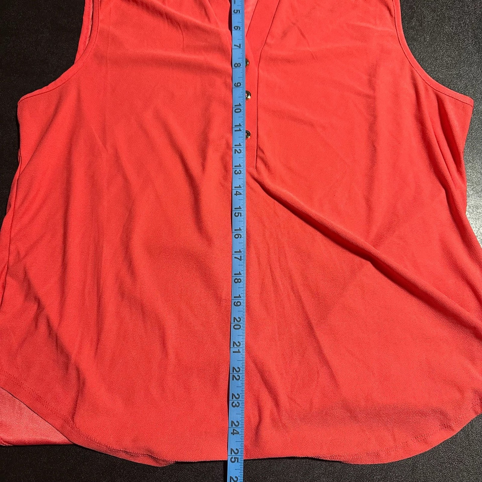 A.U.W. LANY Women’s Red Sleeveless Notch Neck Blouse
