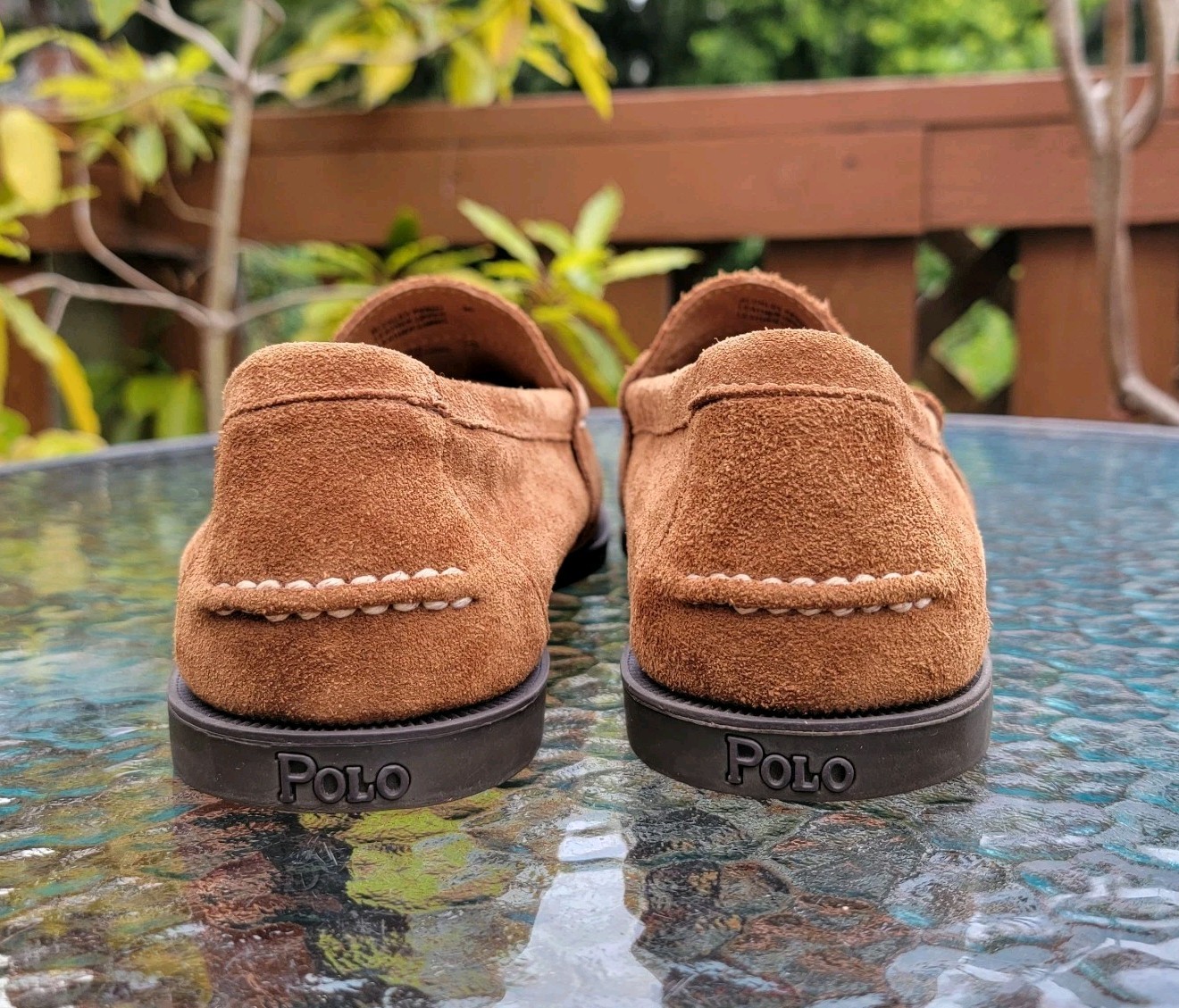 Polo Ralph Lauren Penny Loafers Men’s 9 D Brown Suede Leather Slip On Shoes