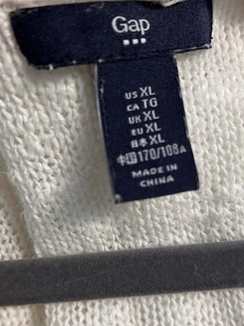 Gap White Lightweight Open Weave Pullover Hoodie Sweater Spring Summer XL EUC