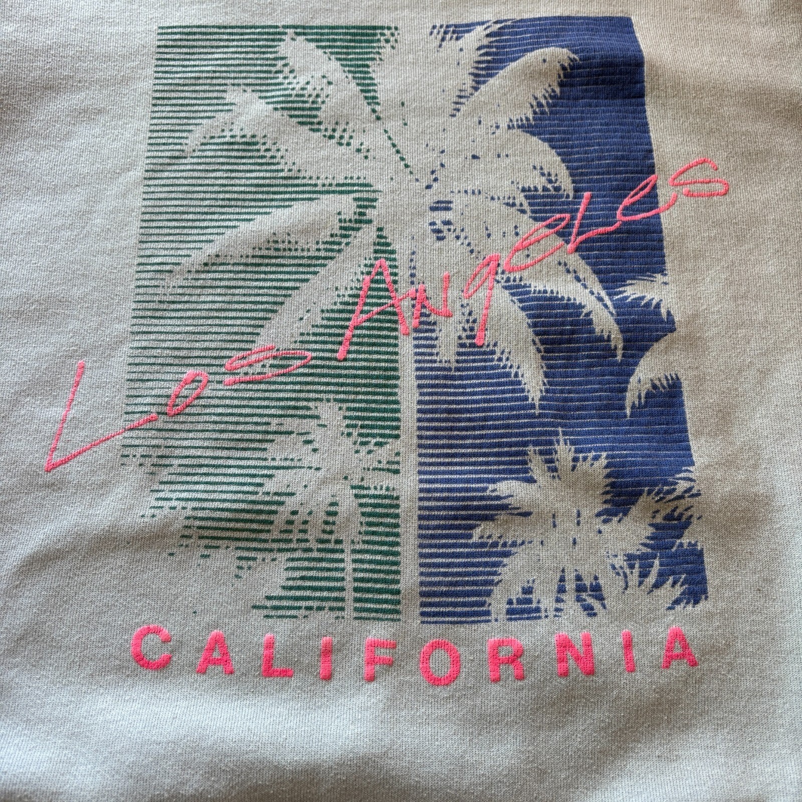 Vintage 90s Los Angeles Sweatshirt XL California Palm Tree Graphic Tultex USA