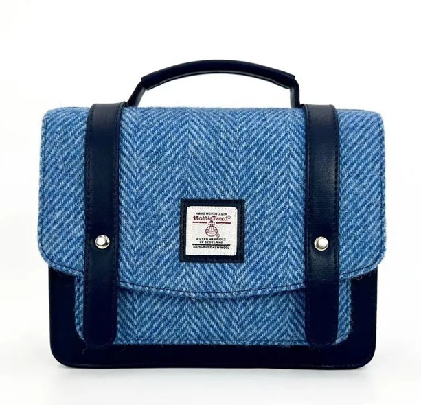 Maccessori Harris Tweed & Vegan Leather Messenger Bag Adjustable Cross Strap