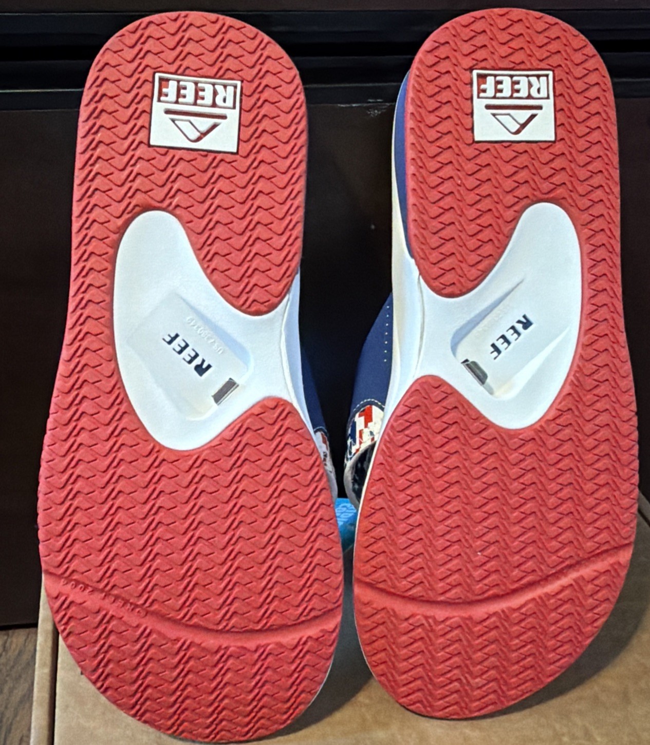 Reef Fanning Flip Flops With Bottle Opener Patriotic Men’s Size 11