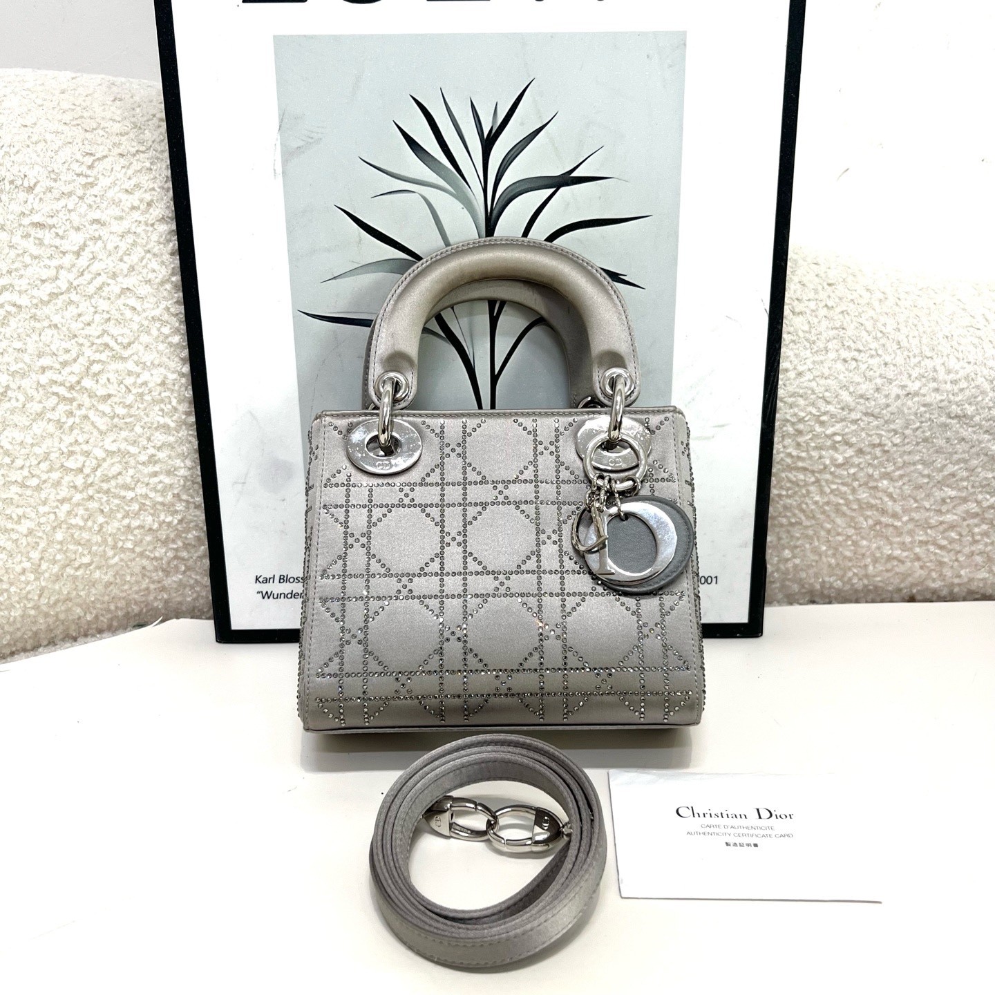 Dior Pre-Owned Authentic Satchel Silver Base length: 17 Silver
