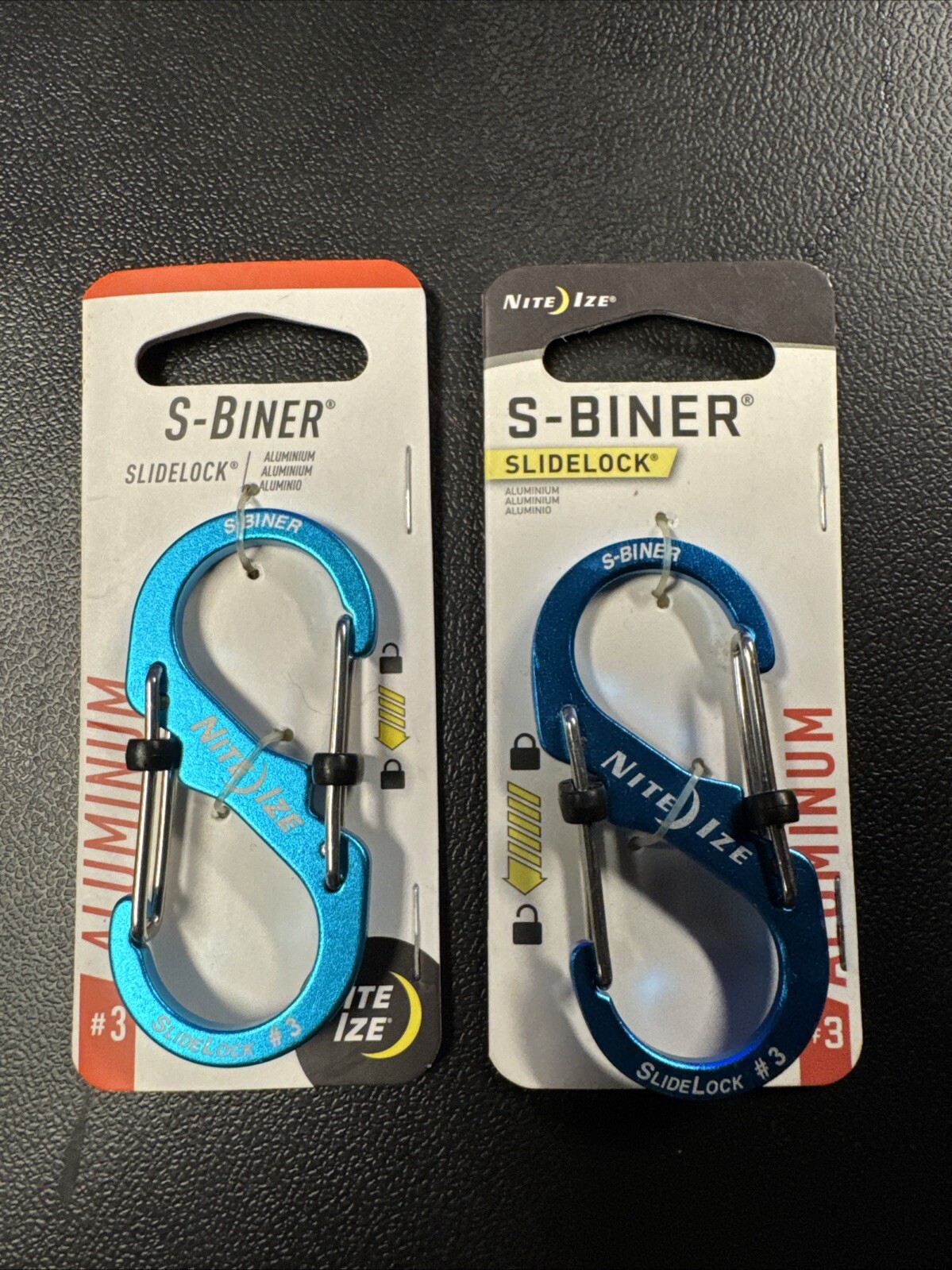New Nite Ize S-Biner Aluminum Dual Carabiner #3 – Blue 2-PACK.