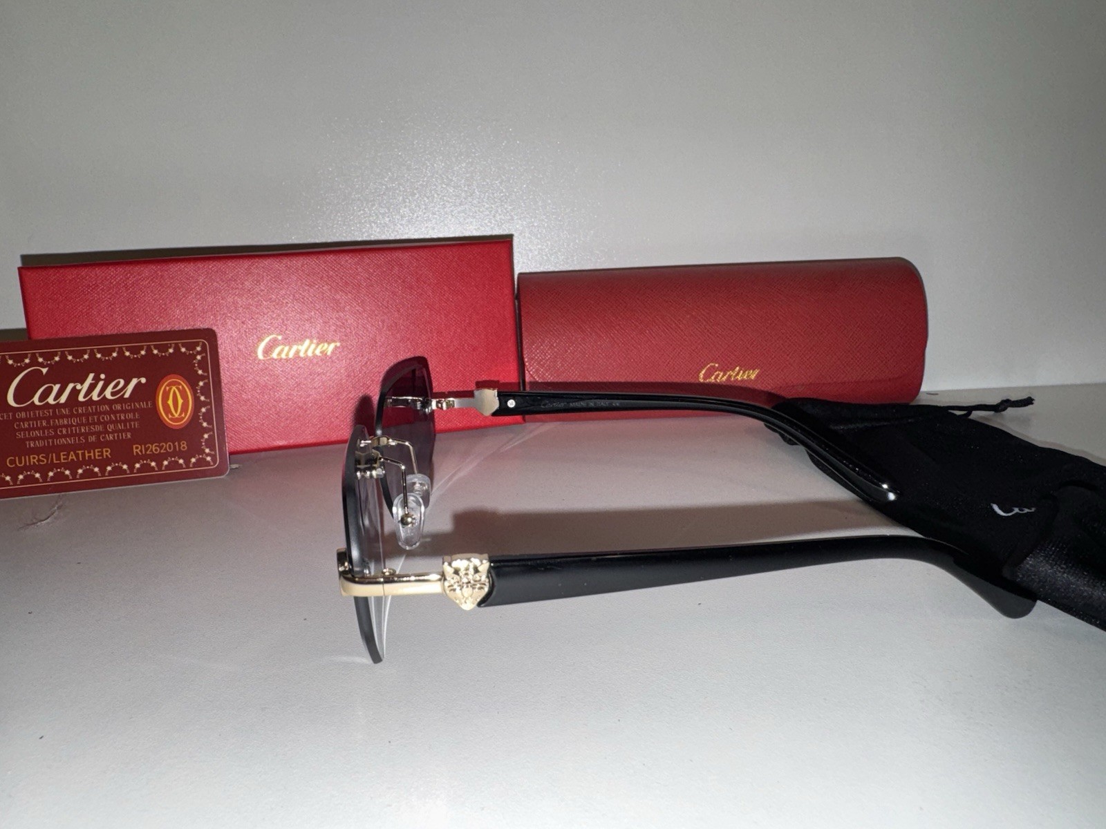 Cartier Big C Diamond Cut Blue Frameless Lens
