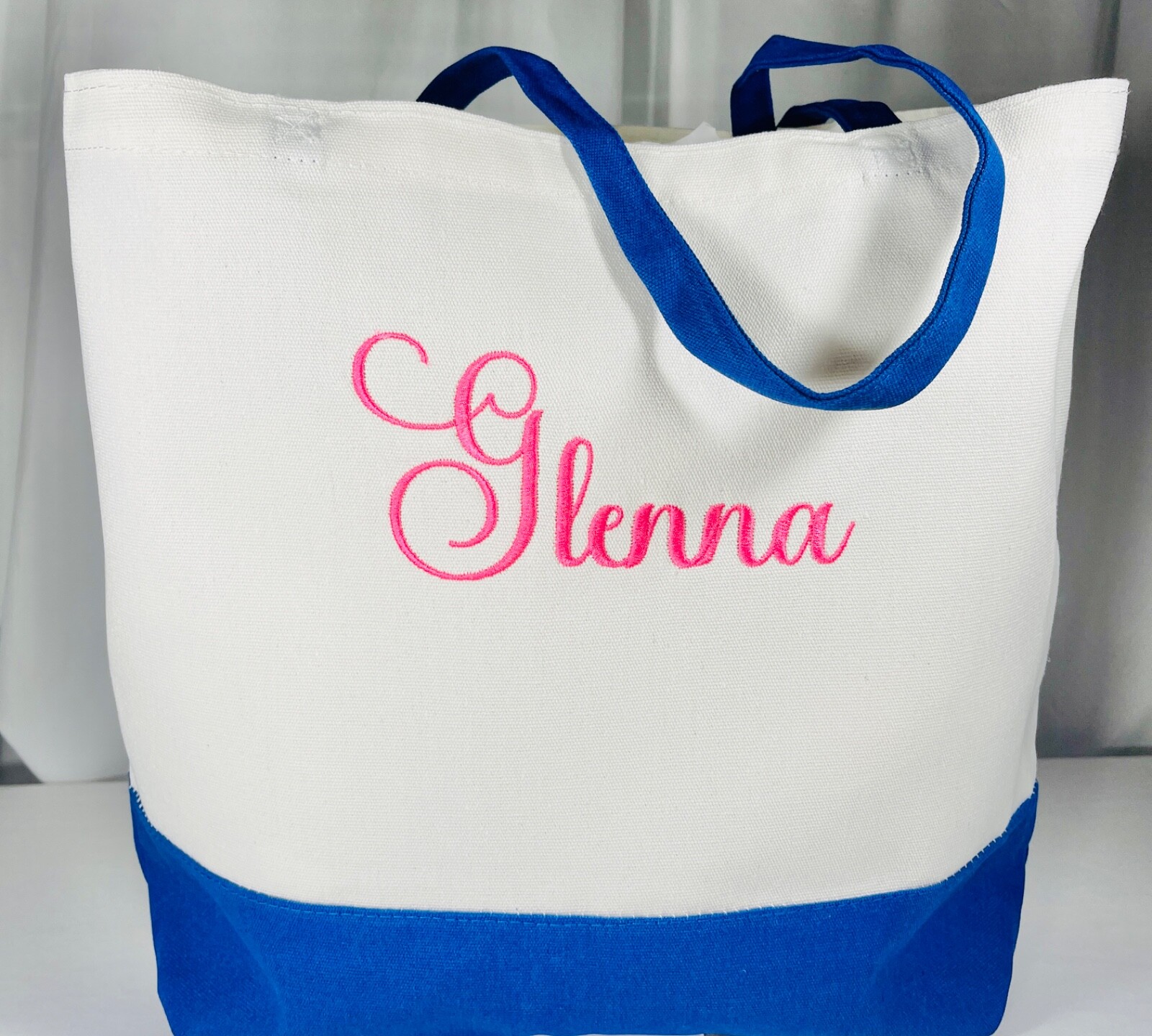 Monogrammed, Personalized, Initialed, Canvas Tote Bag, You pick bag, thread colo